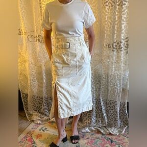 3.1 Phillip Lim White T-Shirt w/ Belted Cargo Skirt Dress size 2